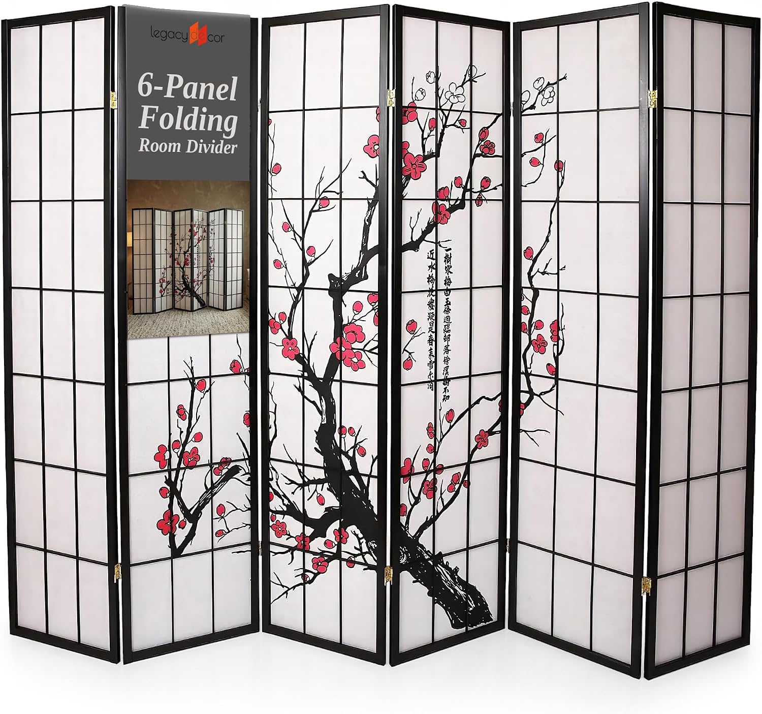 Shoji Screen Divider - Paravent à 6 panneaux style Shoji
