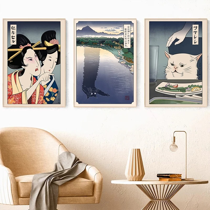 Japanese Women Lifestyle - Affiche imprimée de Style japonais Ukiyoe,