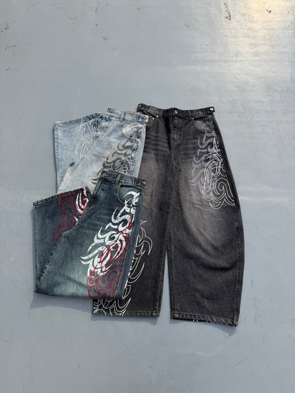 Japanese Lifestyle Goods - Pantalon en jean Harajuku gothique Y2K