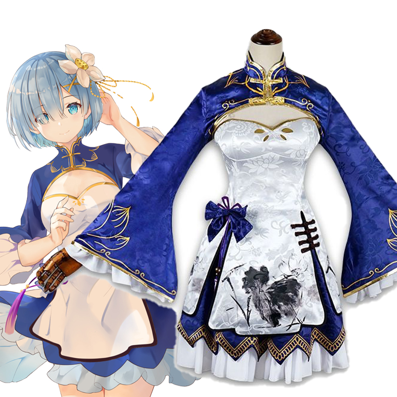 Japanese Women Lifestyle - Rem Ram Cosplay Cheongsam pour filles,