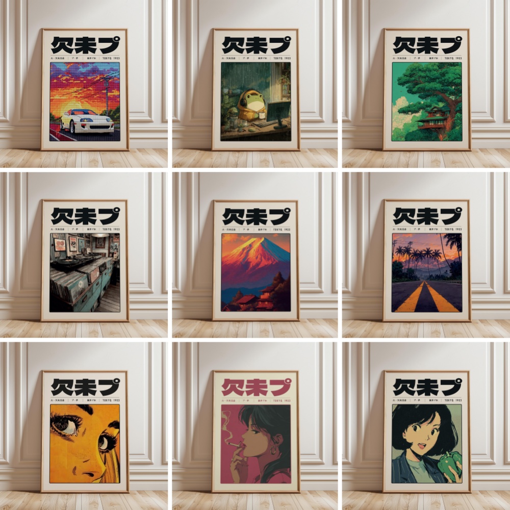 Japanese Culture Lifestyle - Affiches rétro Tokyo Vaporwave Pop Culture,