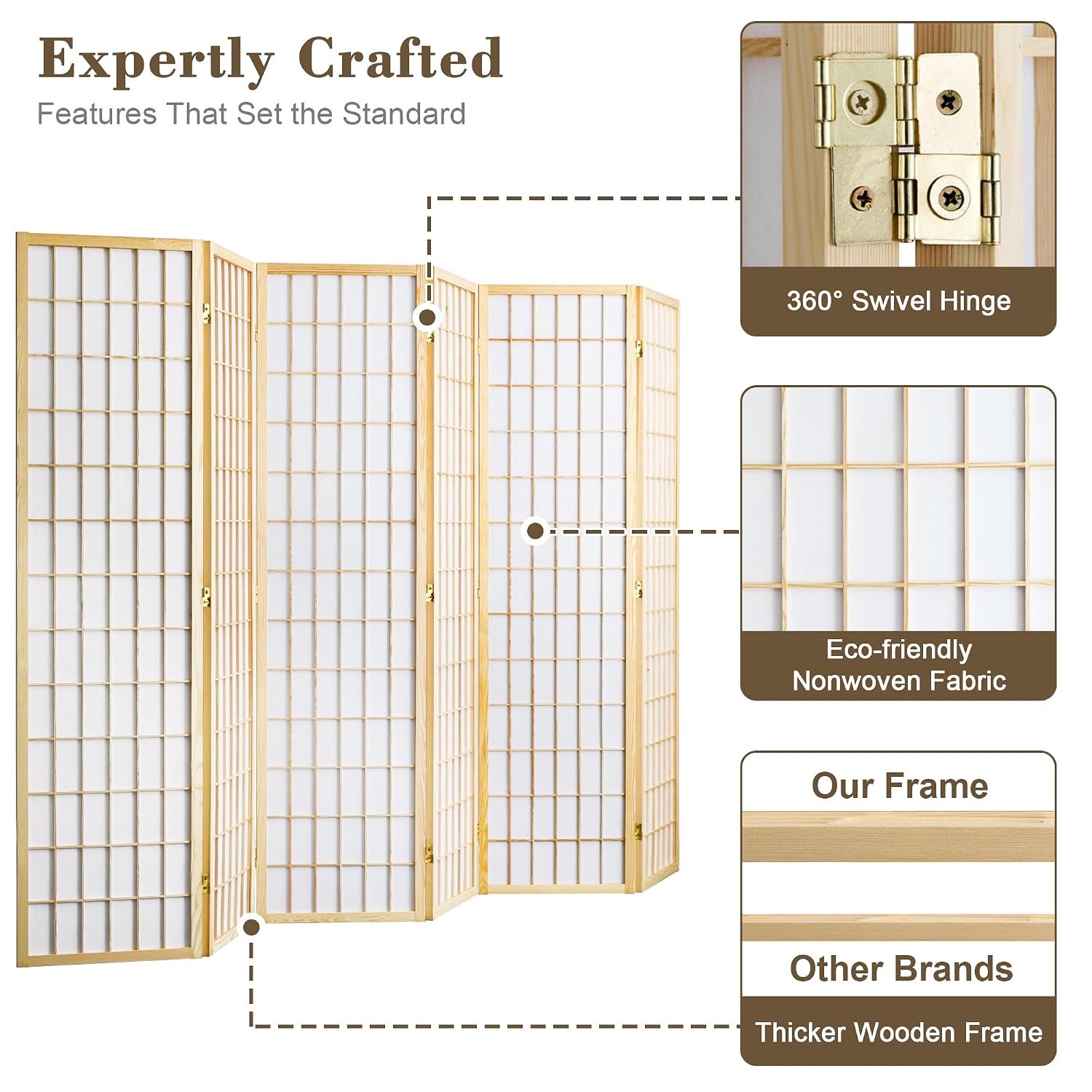 Paravent pliant à 6 panneaux,  - Shoji Screen Divider avis et prix