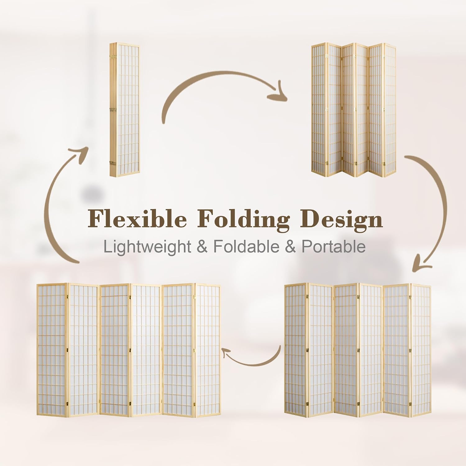 Paravent pliant à 6 panneaux,  - Shoji Screen Divider avis et prix