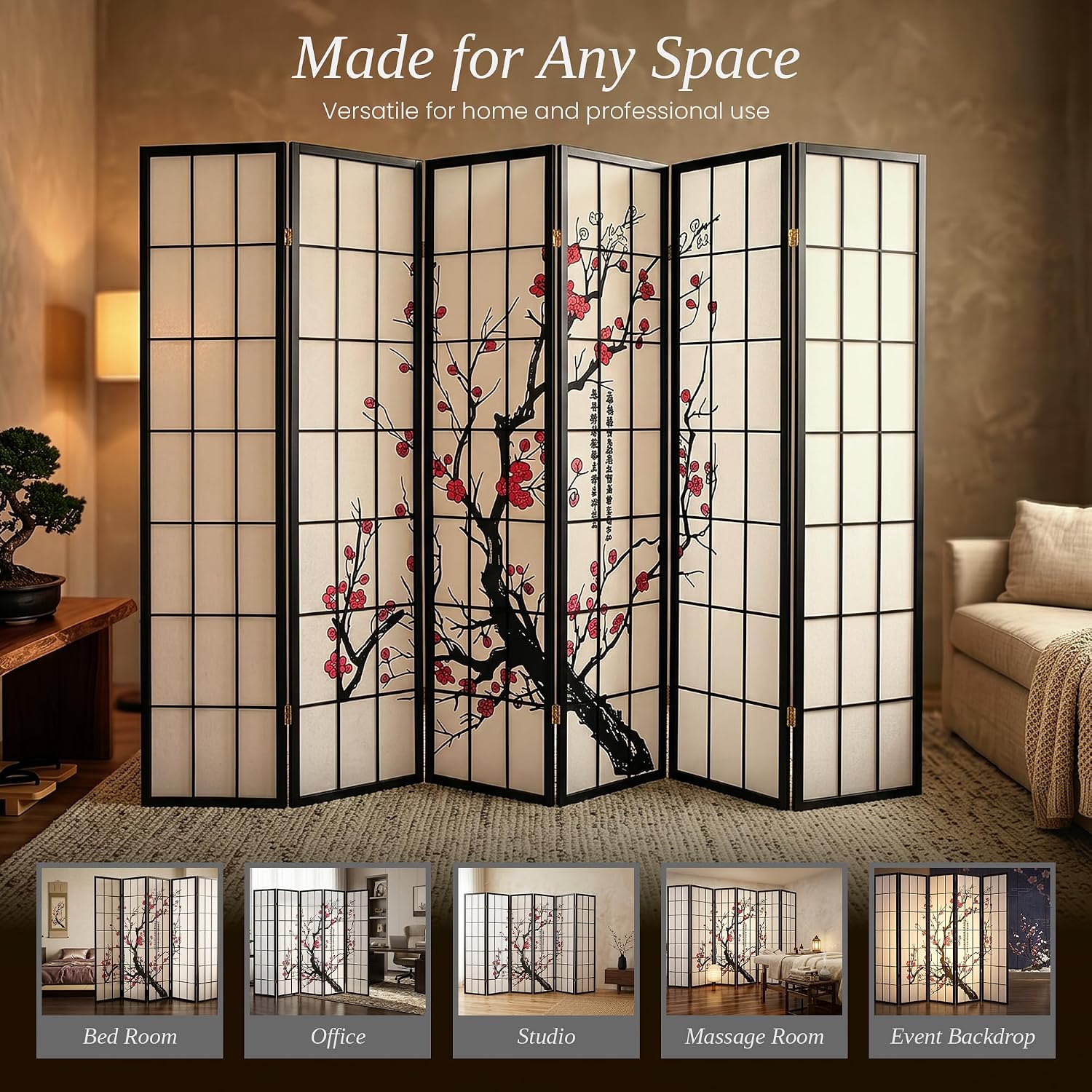 Paravent à 6 panneaux style Sh - Shoji Screen Divider avis et prix