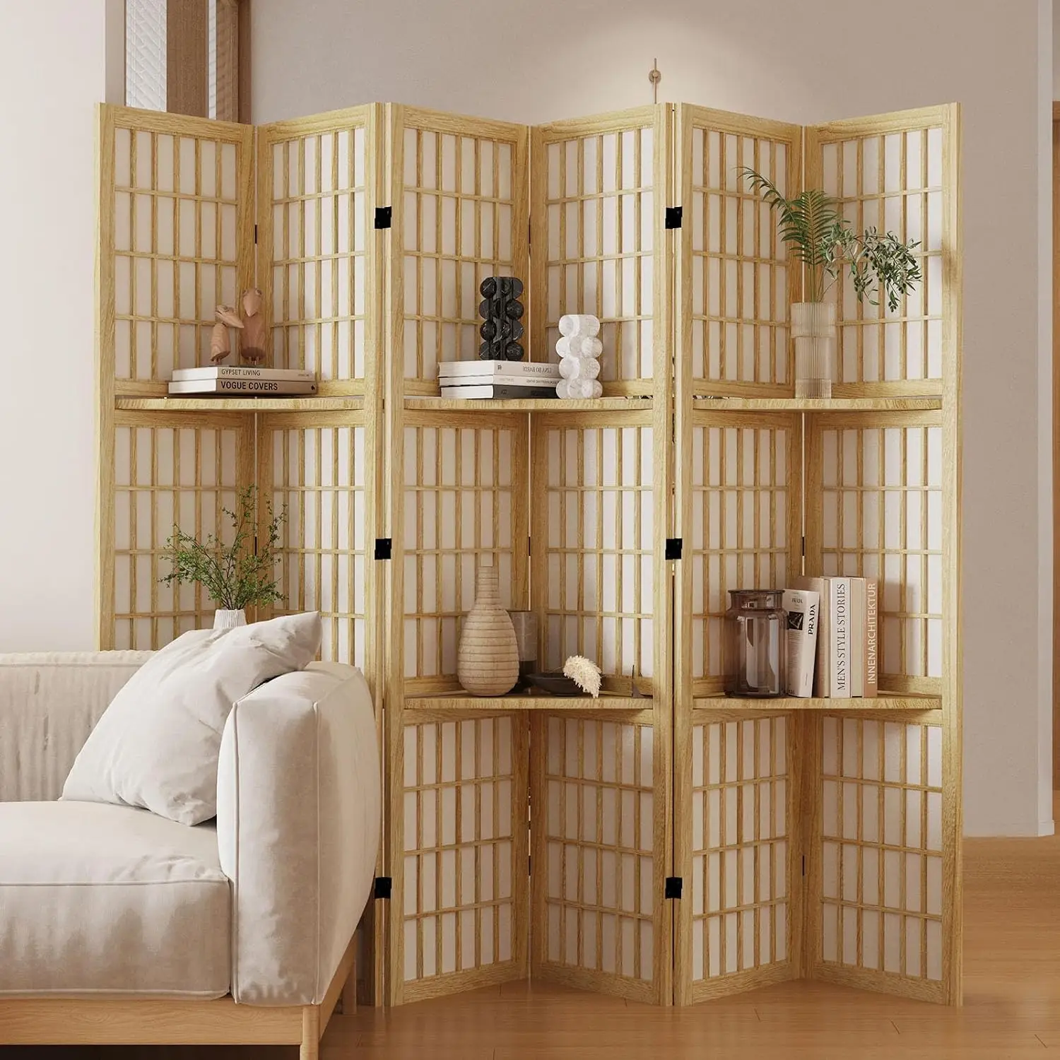 Paravent avec étagères, 66,9 p - Shoji Screen Divider avis et prix